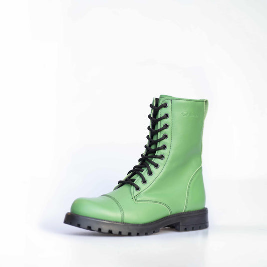 Ghete unisex din piele cu fermoar – Granny Smith Green